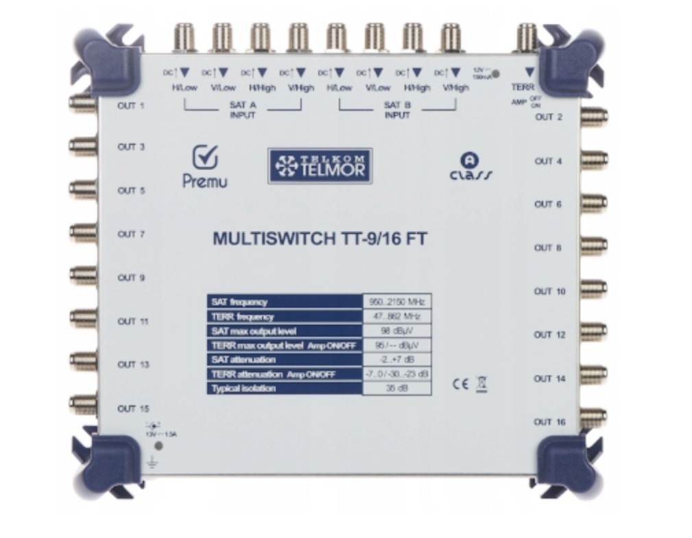 Multiswitch 9 / 16 Telkom Telmor TT-9/16FT + ZASILACZ