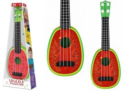 UKULELE MINI GITARA 4 STRUNY OWOC ARBUZ, LEANTOYS