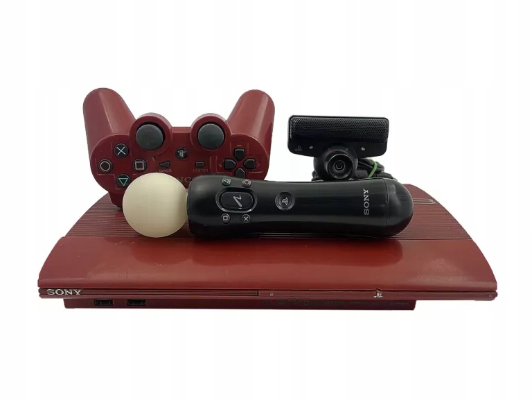 PLAYSTATION 3 PS3 SUPER SLIM 500GB RED + MOVE