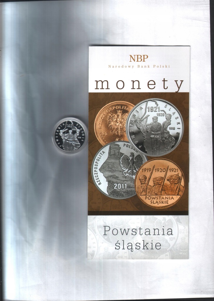 Moneta 10 zł z 2011 - Powstania Śląskie + fold.NBP