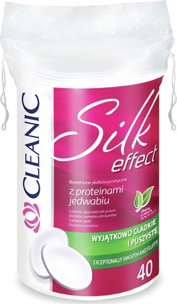 CLEANIC SILK EFFECT PŁATKI KOSMETYCZNE 40 SZT