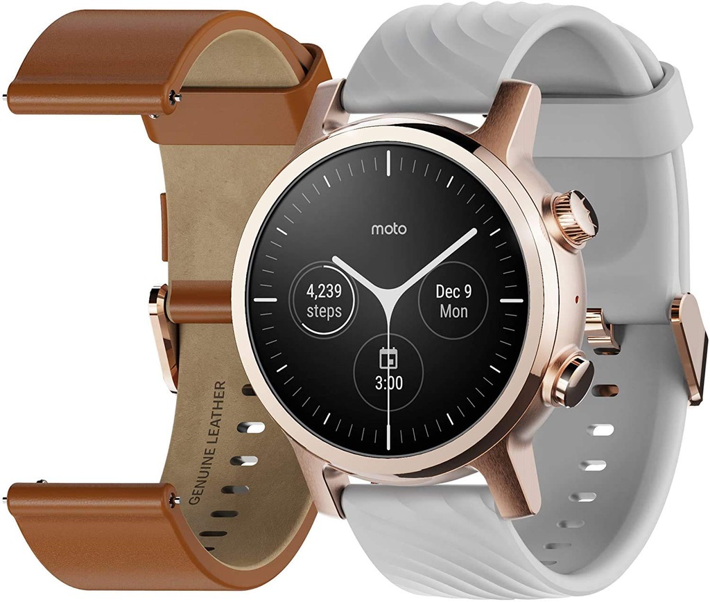 Moto361 Smartwatch - trwała stal nierdzewna,