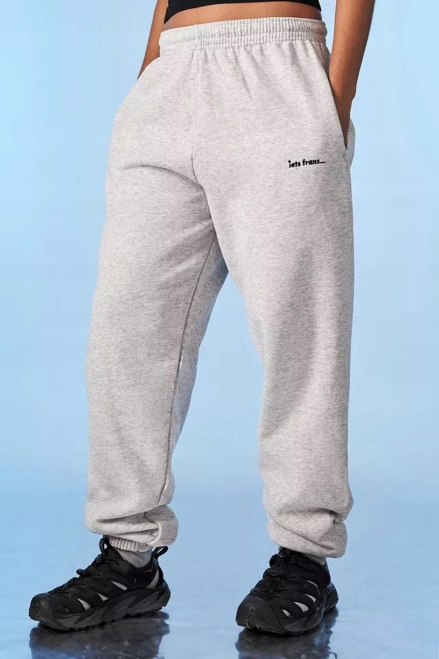 IETS FRANS... SZARE SPODNIE DRESOWE JOGGERY LOGO 2QN NH5__S
