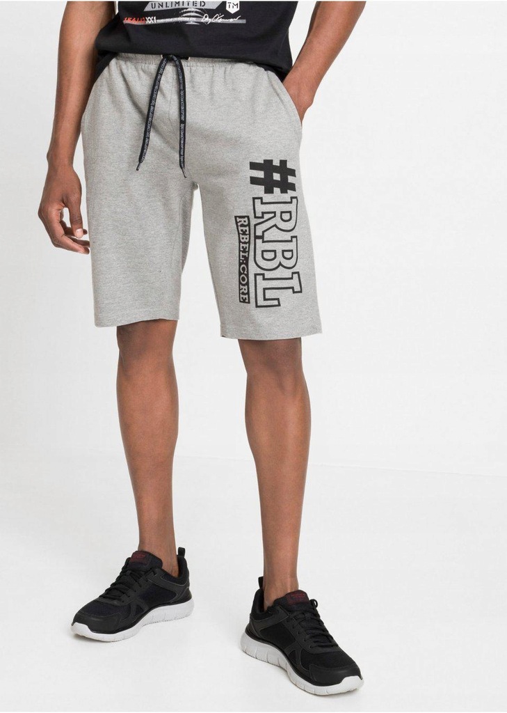 SPODENKI BERMUDY REGULAR FIT SZARE 1H5G36 Bonprix 64/66