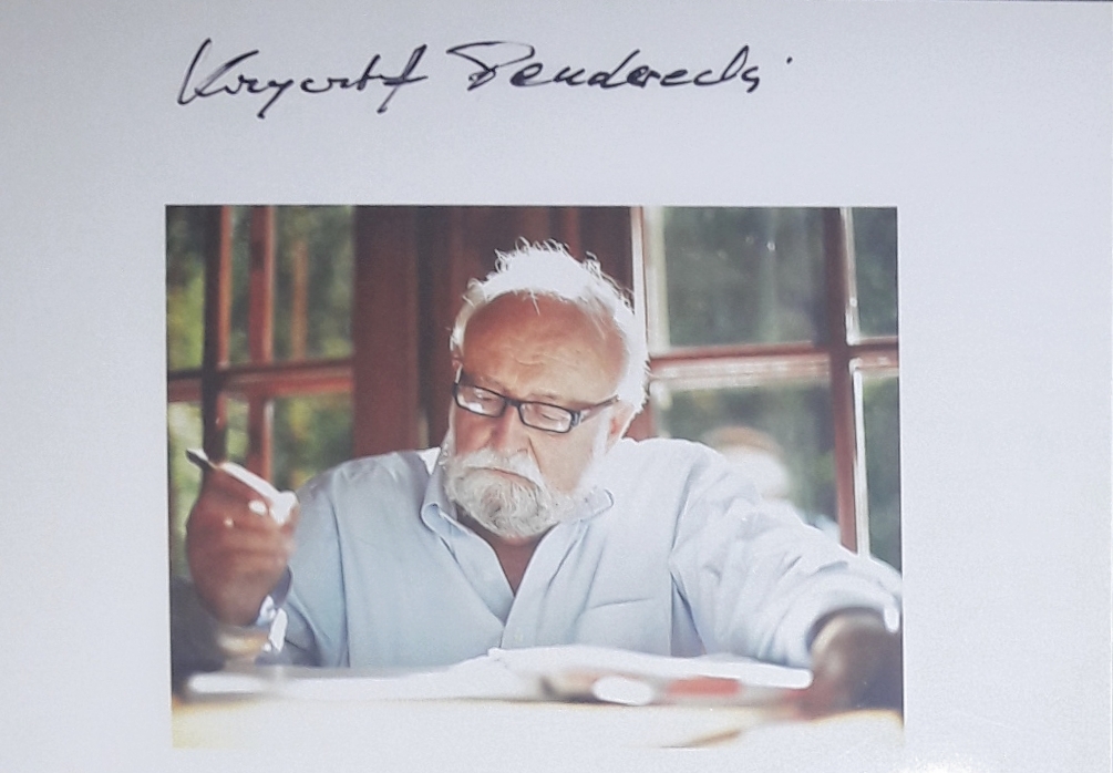 KRZYSZTOF PENDERECKI -AUTOGRAF !! UNIKAT!