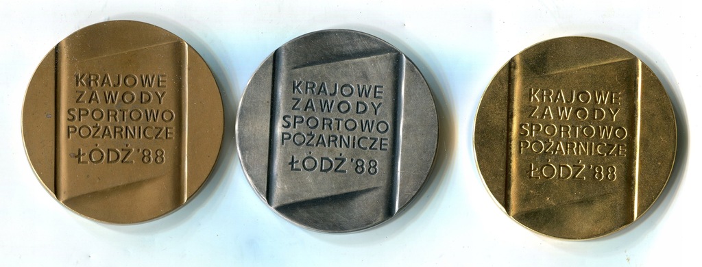 3 medale- Krajowe Zawody Sportowo- Pożarnicze- Łódź 88. Straż Pożarna