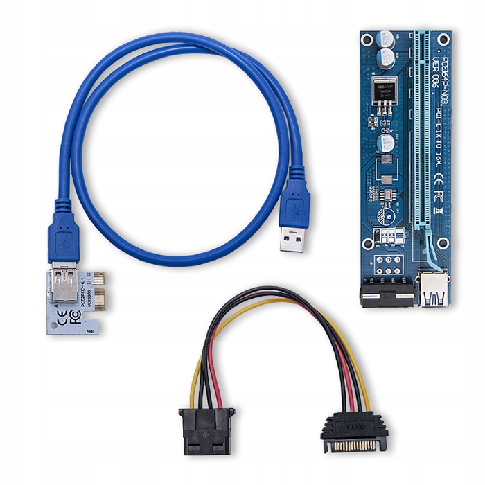 Adapter Riser PCi-E16x USB 3.0 SATA/IDE Molex 006c