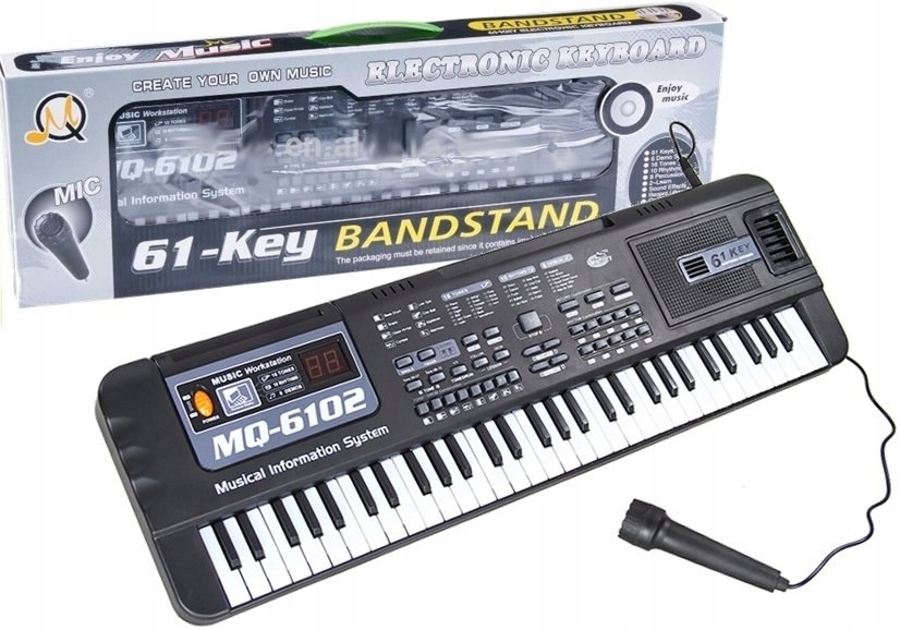 KEYBOARD MQ-6102 61 KLAWISZY MIKROFON DO NAUKI