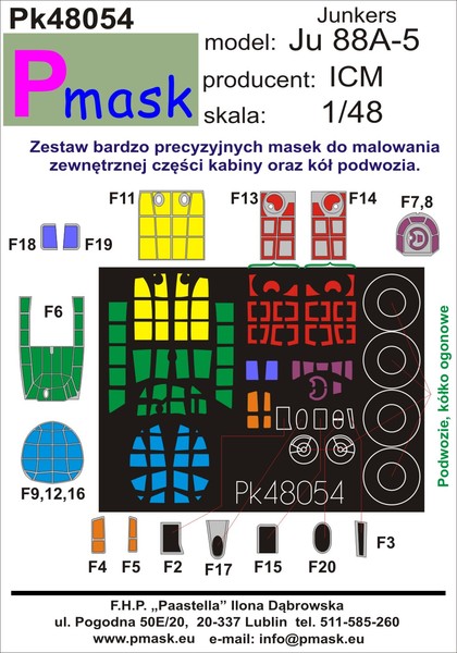 ! Maski Ju-88A-5 (ICM) 1:48 PMASK PK48054 !