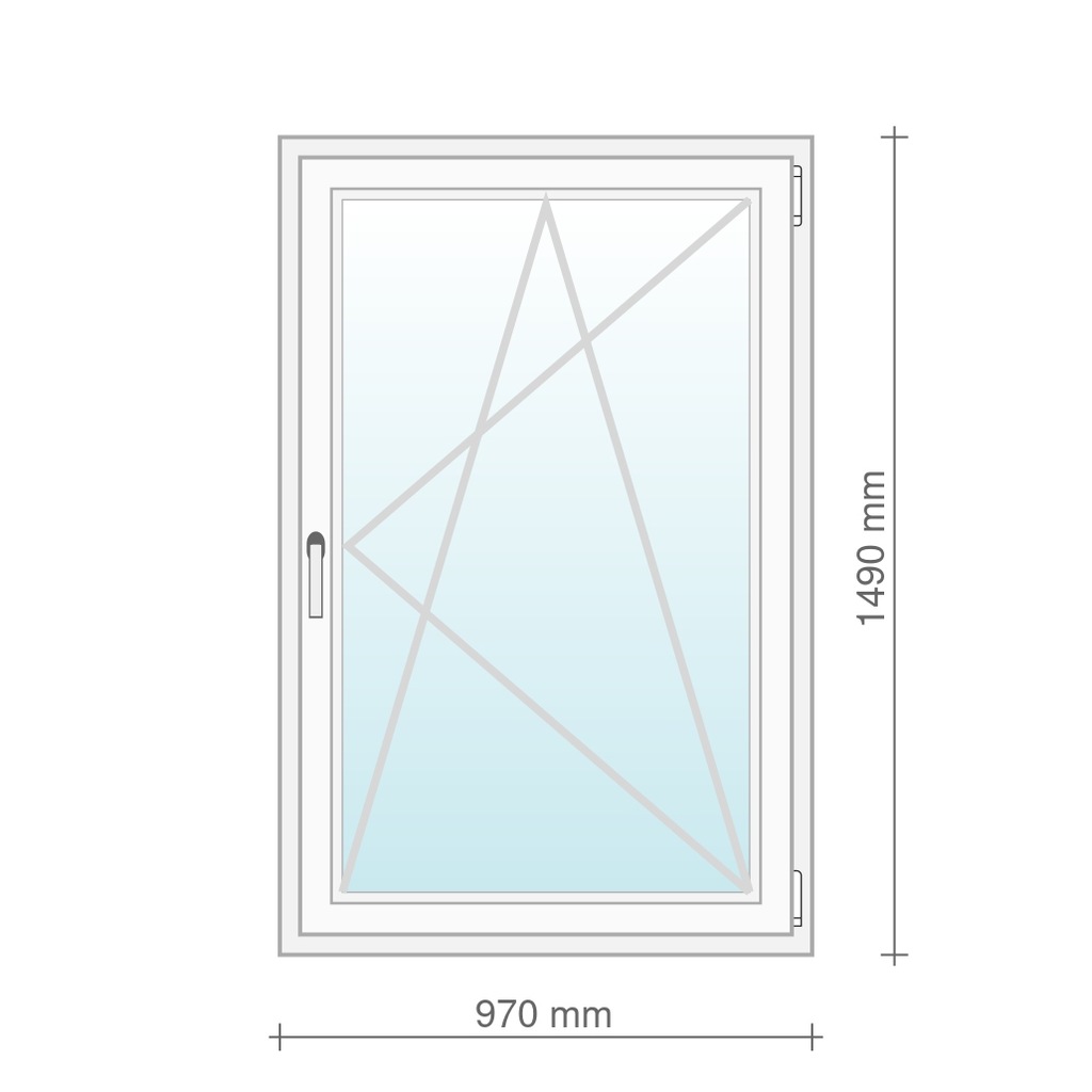 Okno 970x1490 97x150 szary antracytowy 3-sszy...