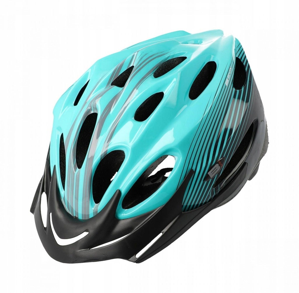 Kask rowerowy B-skin regular M turkusowo-czarny