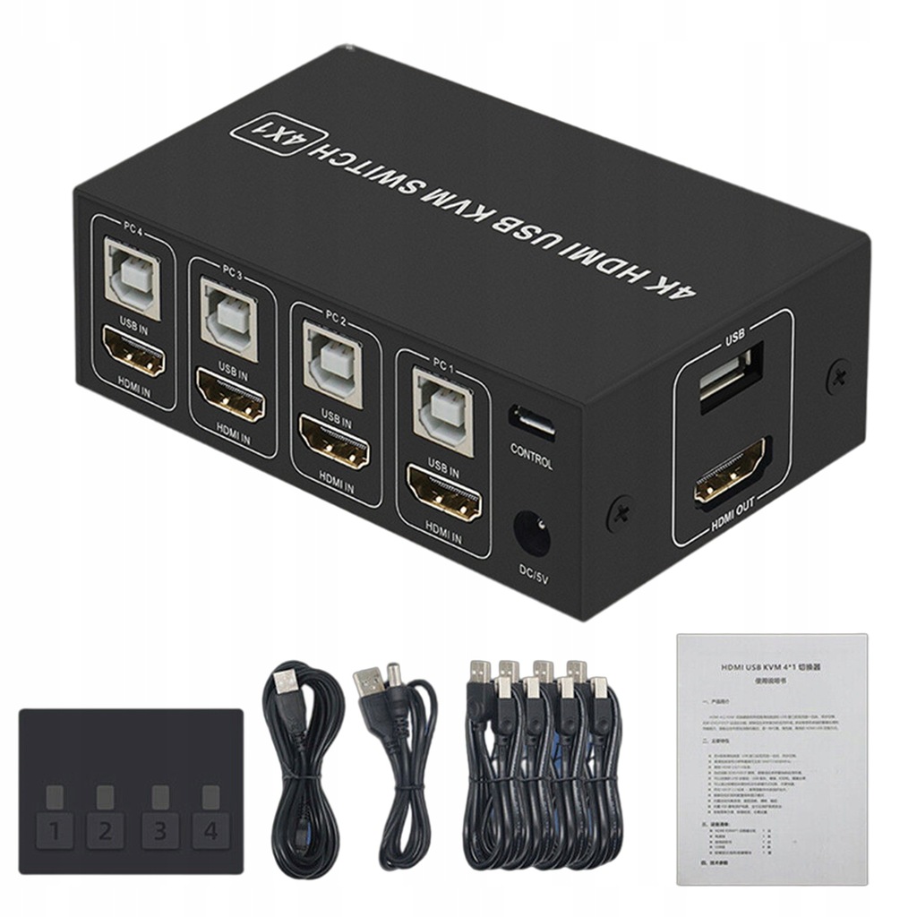 Купить ПЕРЕКЛЮЧАТЕЛЬ KVM HDMI/USB X 4 4K*60 Гц: отзывы, фото, характеристики в интерне-магазине Aredi.ru