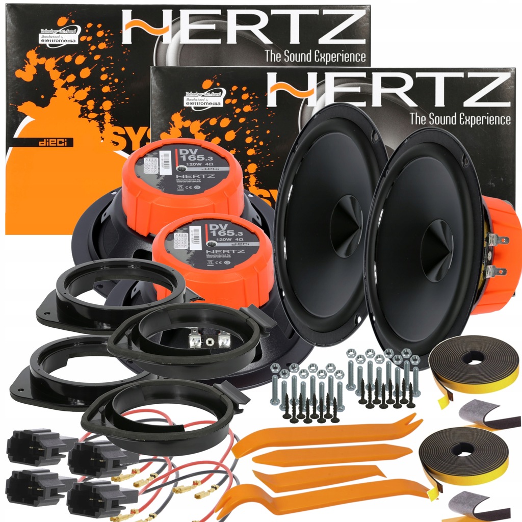 HERTZ GŁOŚNIKI BASOWE Z DSK165 OPEL ADAM ASTRA J K INSIGNIA DRZWI PRZÓD TYŁ