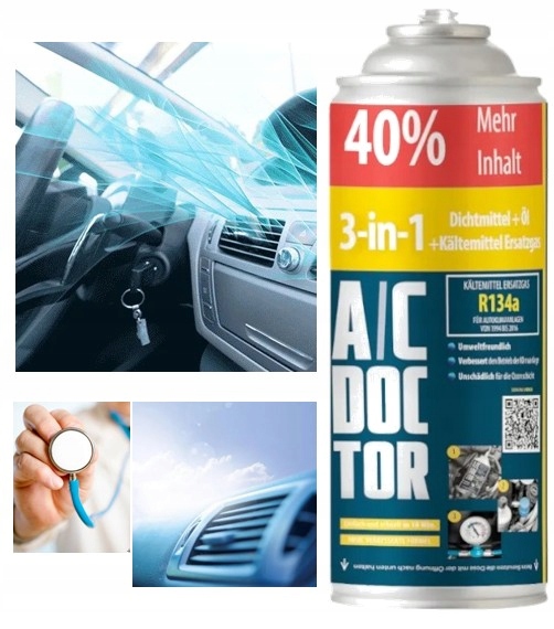 AC Doctor 3w1 FIX ClimaSet Olej Uszcz Gaz R134a Easy Klimatyzacja A/C Klima