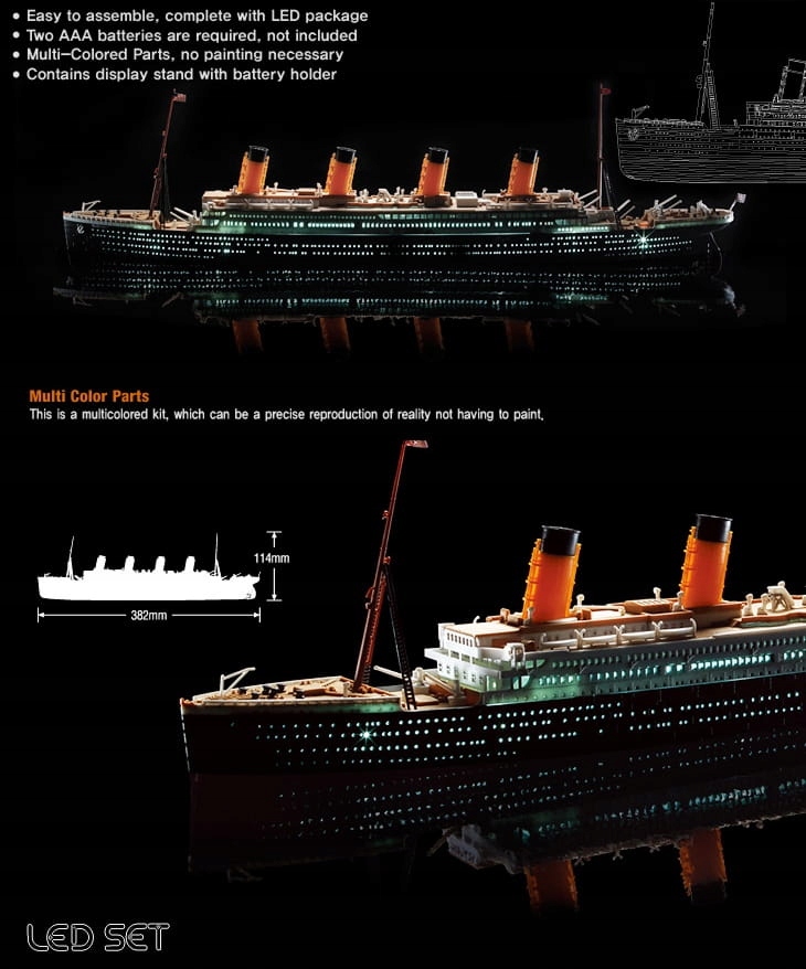 Купить RMS Титаник со светодиодным освещением, Академия 14220: отзывы, фото, характеристики в интерне-магазине Aredi.ru