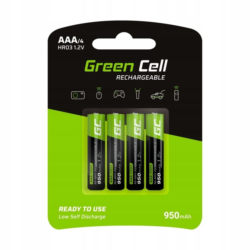 Akumulatory 4xAAA baterie Green Cell 950mAh