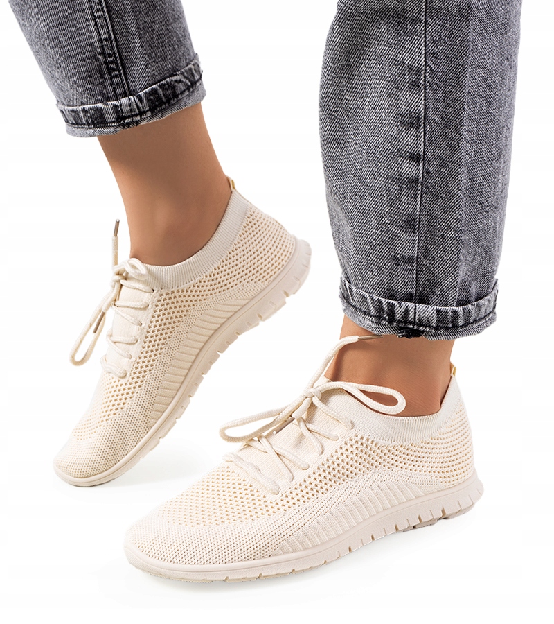 Beżowe sneakersy sportowe Bertens 15886 rozmiar 38