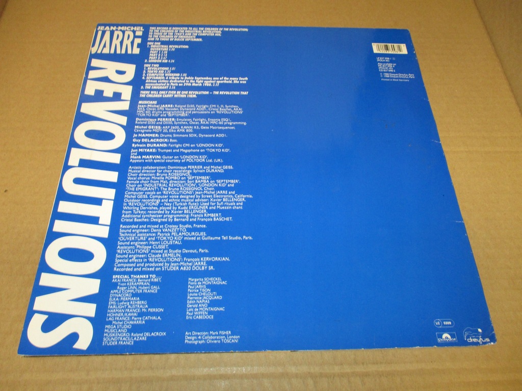 Купить ЖАН-МИШЕЛЬ ЖАРР REVOLUTIONS LP 1988 ГЕРМАНИЯ: отзывы, фото, характеристики в интерне-магазине Aredi.ru