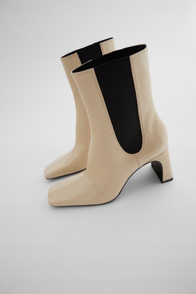 ZARA LAKIEROWANE BOTKI ZE WSTAWKĄ 1120610 R.39 - 12606176010