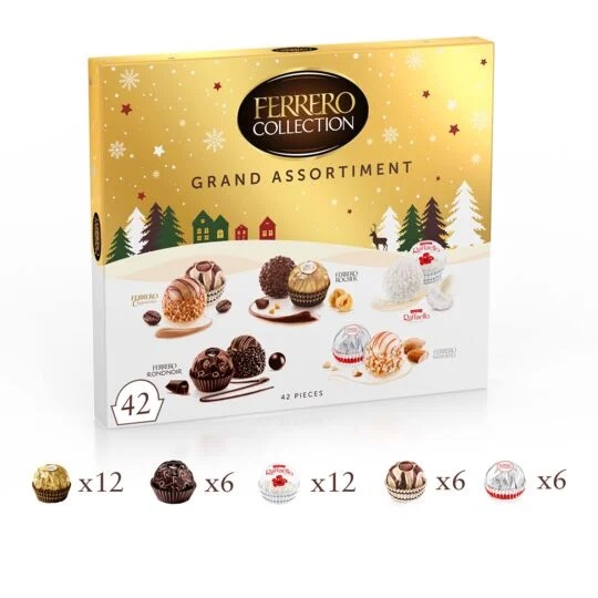 FERRERO GRAND ASSORTIMENT ZAWIERA FERRERO CAPPUCCINO I MANDERLY 42 SZ. 431g