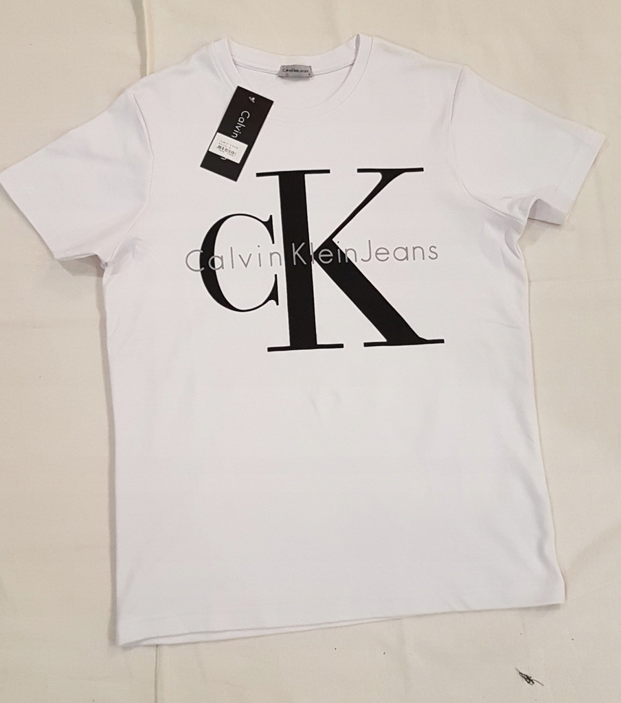 T-shirt CALVIN KLEIN męski S nowy biały (20)