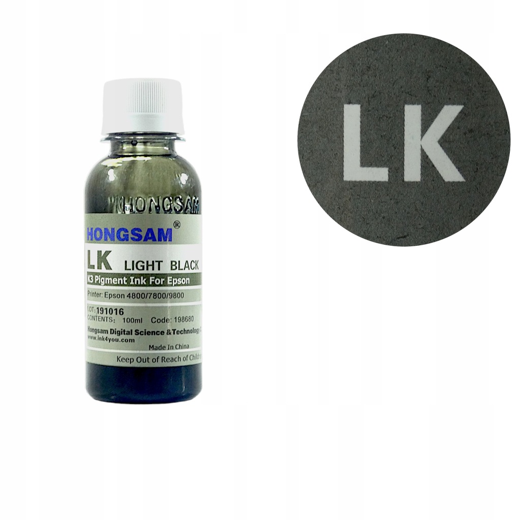 Tusz Hongsam pigment do Epson 9800 light black 100ml