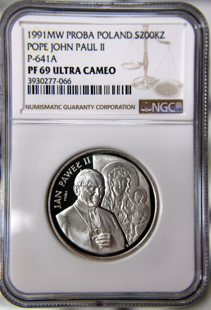 200000 ZŁ JAN PAWEŁ II 1991 PRÓBA NGC PF69