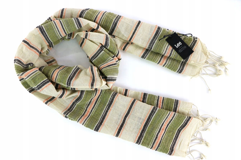 LEE STRIPE SCARF DAMSKI SZALIK PASKI LOGO ONE SIZE