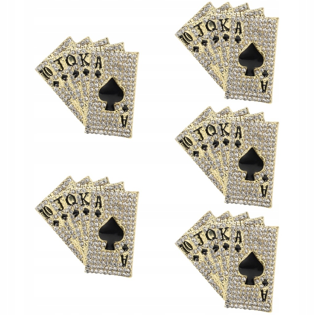 Poker Chest Playing Cards Lapel Pin Clothespin 5