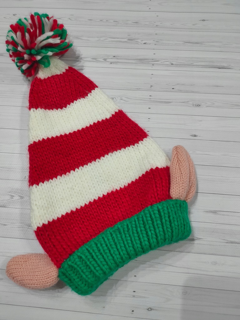 F&F Czapka świąteczna elf dla chłopca akryl r. 74/80