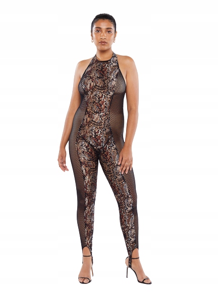 SAVAGE X FENTY Snake High-Neck Lace Catsuit 34