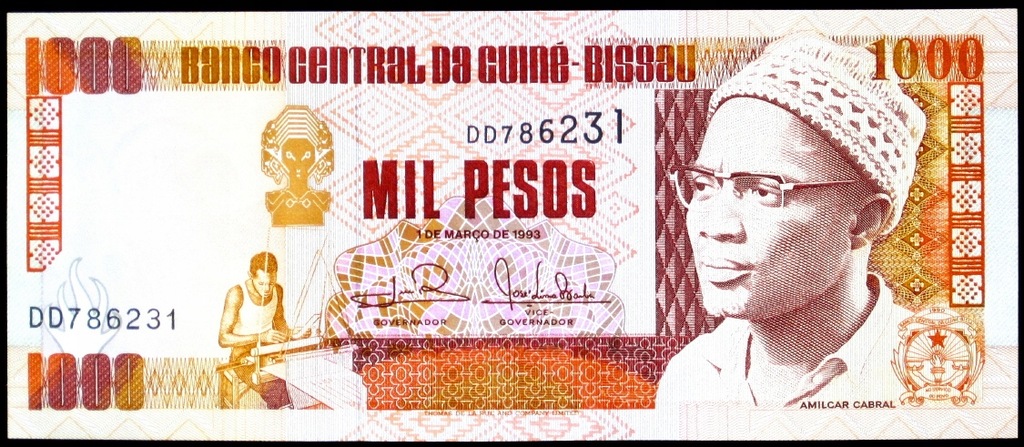 GWINEA BISSAU 1000 Pesos 1993 rok stan bankowy UNC