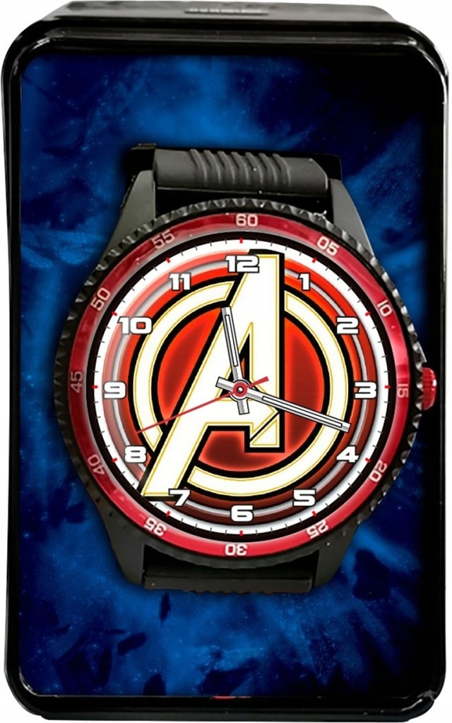Zegarek analogowy w metalowym opakowaniu Avengers