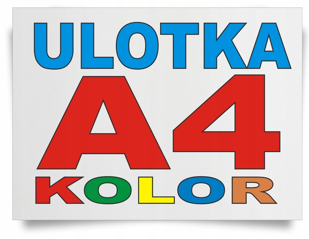 Ulotka wydruk druk format A4 8 szt kolor