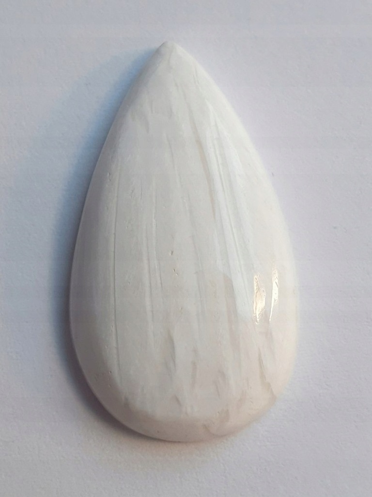 Skolecyt biały kaboszon ~3,6x2,0 cm nr 25