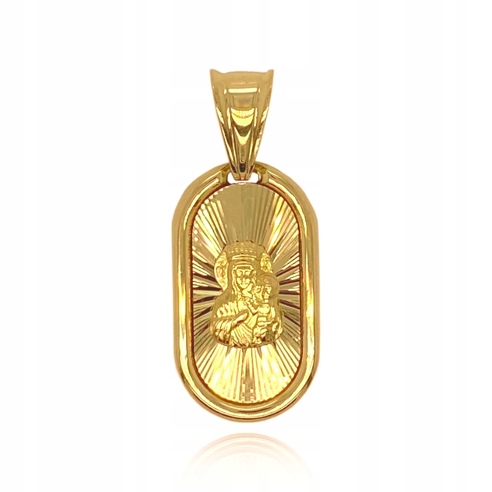 Medalik złoty 585 Matka Boska Częstochowska-owal