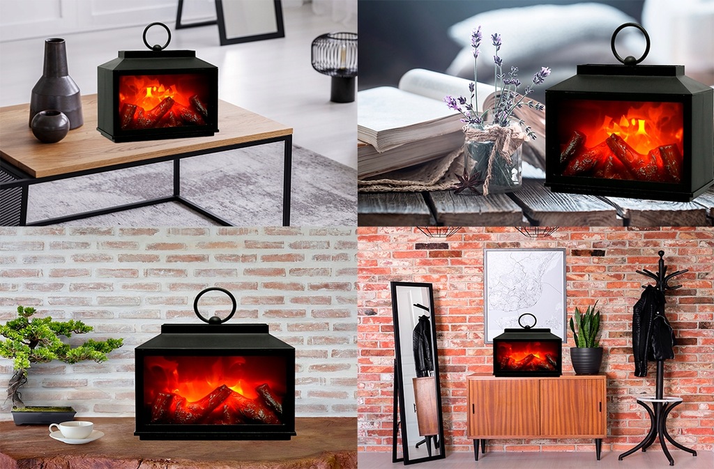 KOMINEK LAMPION LED IMITACJA OGNIA NA BATERIE 20cm - 8337108959