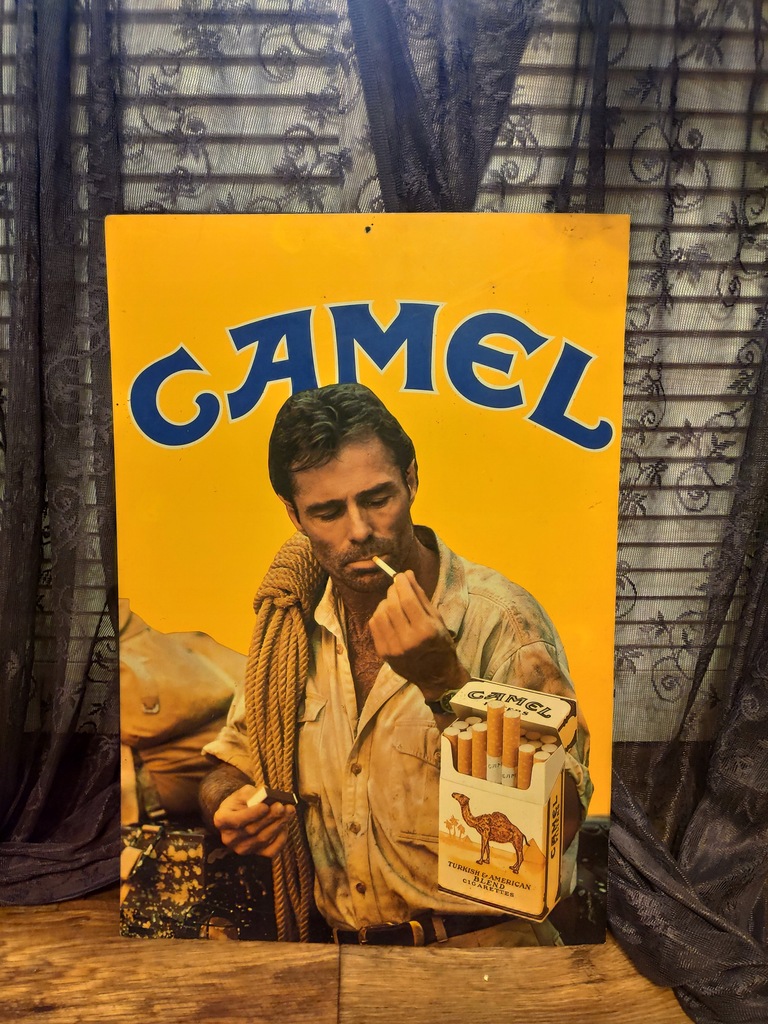 Stara reklama papierosów Camel ozdoba baru 60x42cm