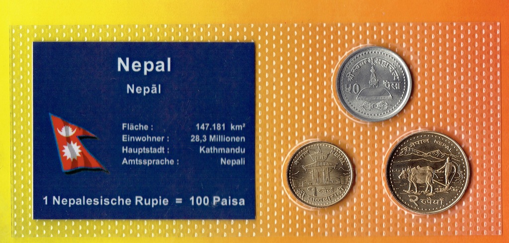 NEPAL Zestaw 3 monet