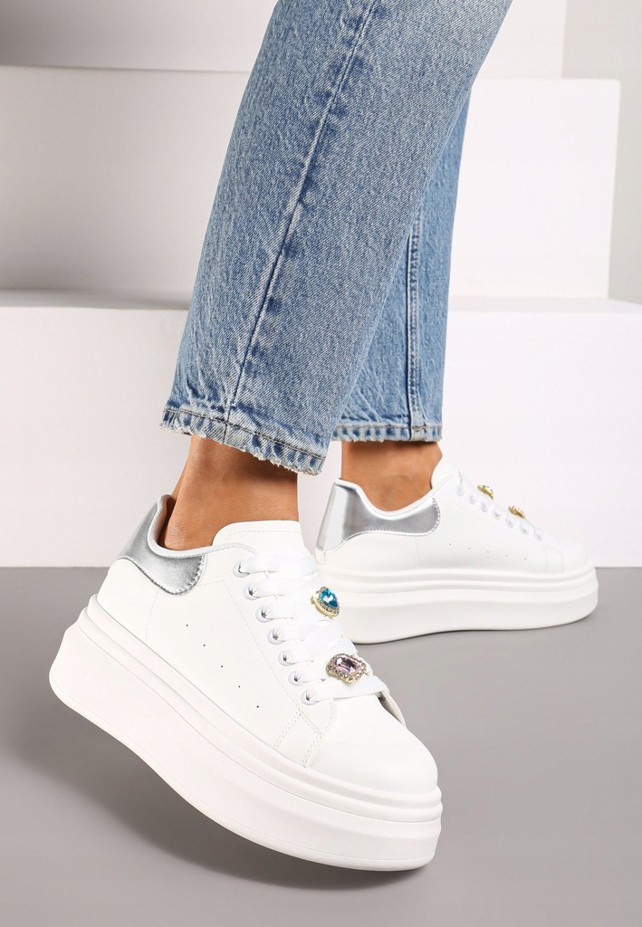 Renee Srebrne Sneakersy damskie 37
