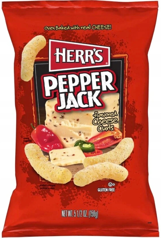 HERR'S PEPPER JACK CHEESE CURLS CHRUPKI SER I OSTRE PAPRYCZKI 156g USA