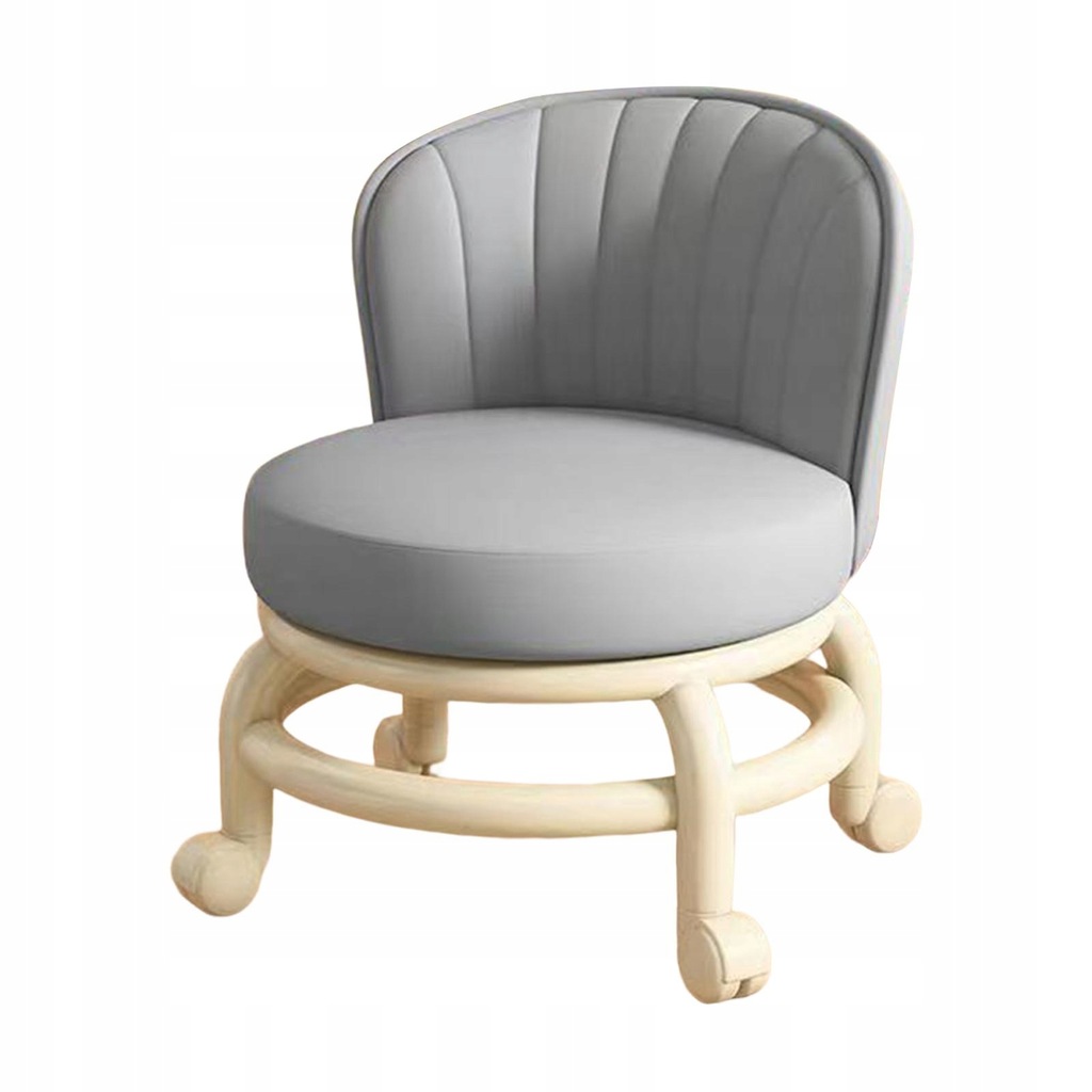 Low Roller Seat Stool Short Small Stool Light Gray