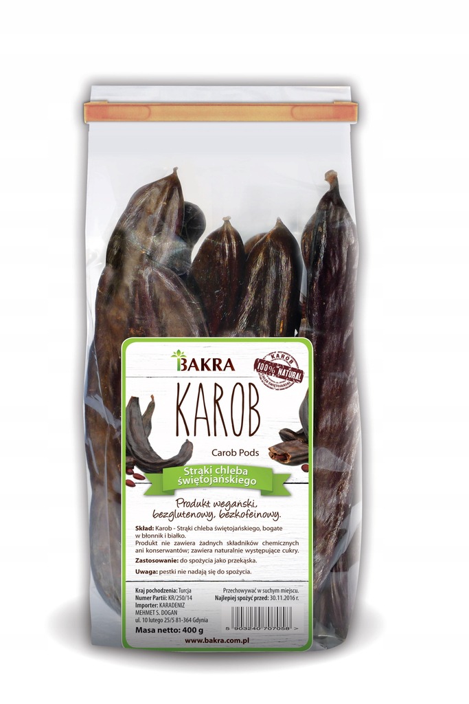 Karob strąki przekąska dla aktywnych 400g Nowość
