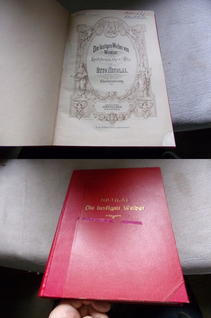 olbrzymia opera Wesołe kumoszki z Windsoru OTTO NICOLAI NUTY 1889