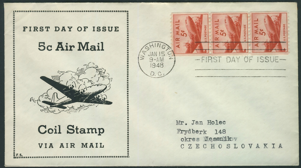 USA 5 c. x 3 - Air Mail , Washington 1948