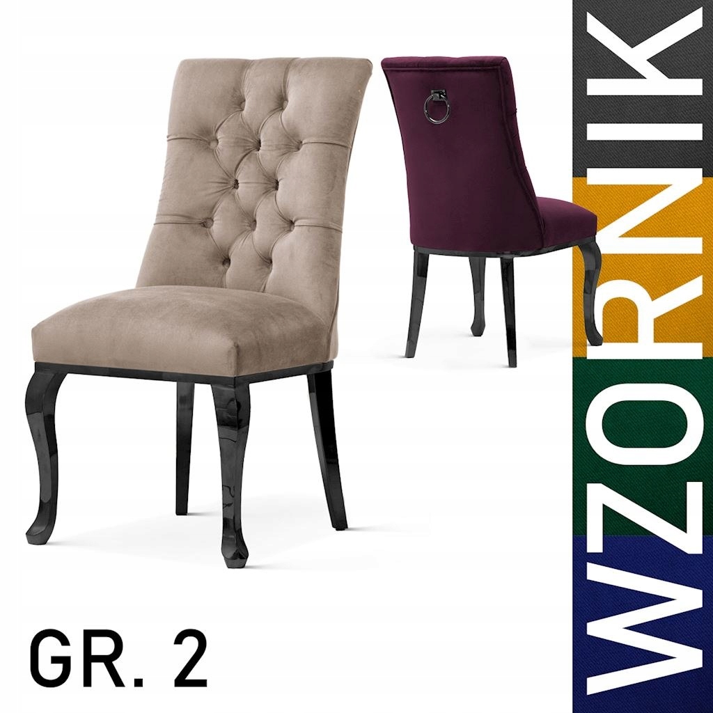 Krzesło LORD GLAMOUR BLACK wzornik GRUPA 2