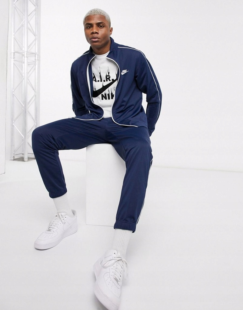 NIKE KOMPLET MĘSKI DRESOWY GRANAT BASIC 38 DUA