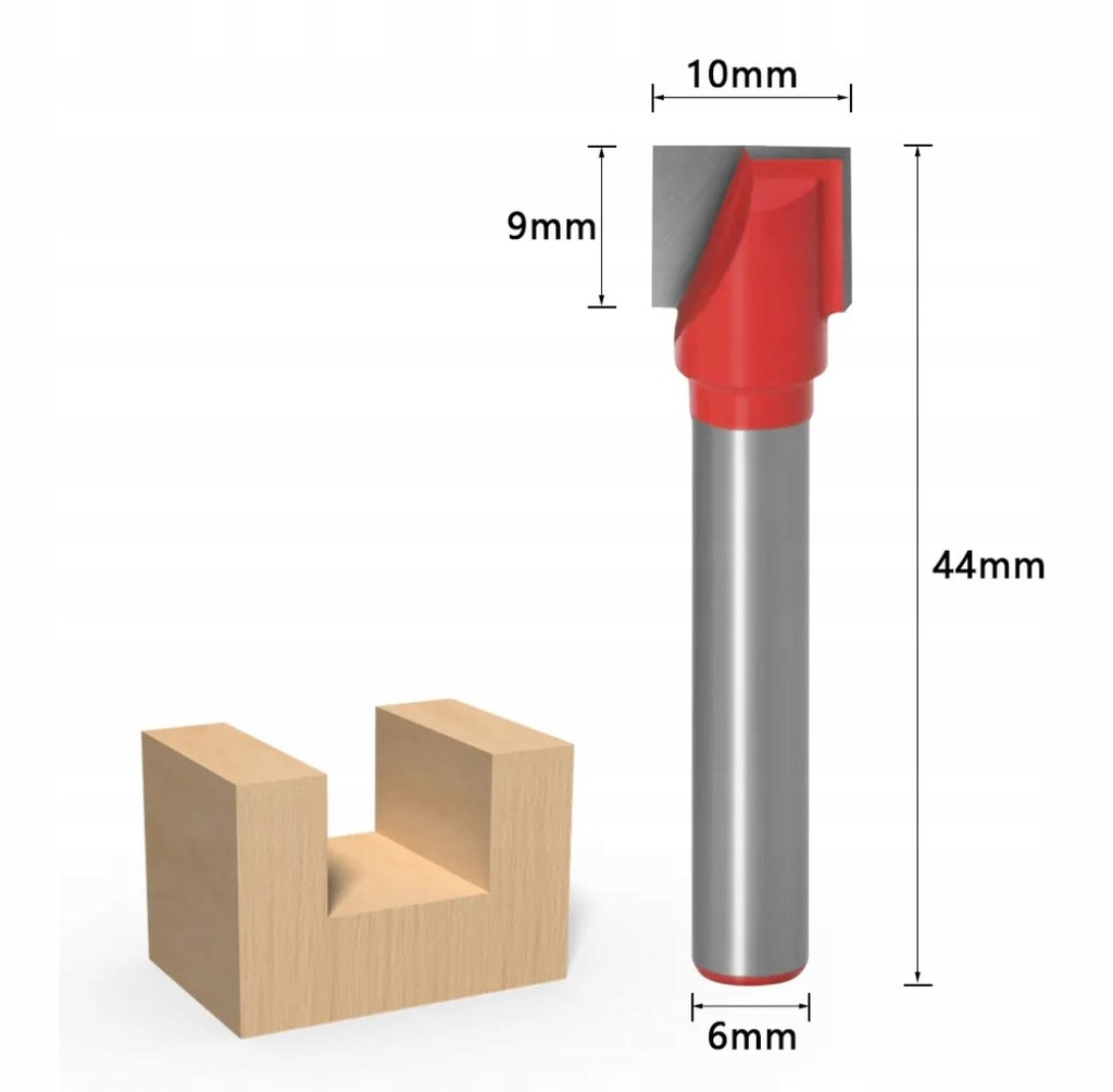 frez planerski średnica 10mm uchwyt 6mm VHM do planowania drewno mdf