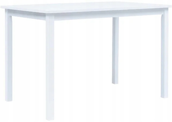 Stół do jadalni biały 114x71x75 cm z litego drzewa kauczukowego