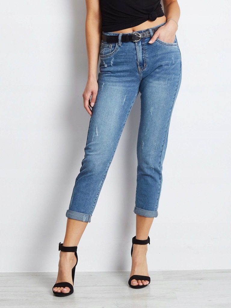Spodnie damskie jeansowe niebieskie 34
